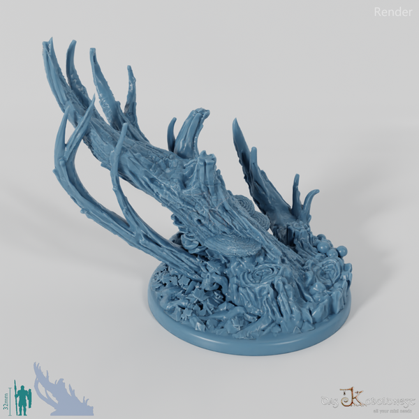 Forest floor base with dead tree