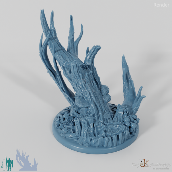 Forest floor base with dead tree