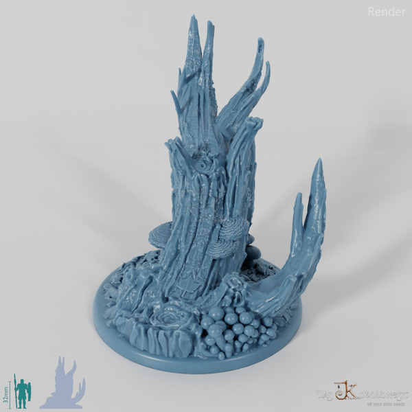 Forest floor base with dead tree