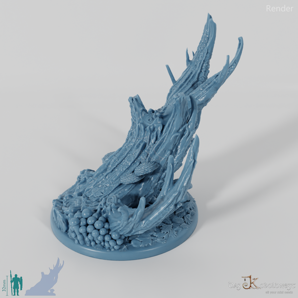 Forest floor base with dead tree