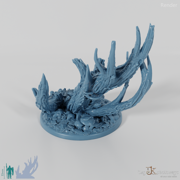 Forest floor base with dead tree