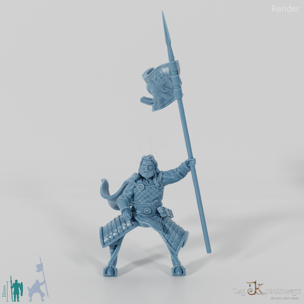 Gumann, standard bearer of the horse lords (mounted)