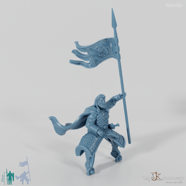 Gumann, standard bearer of the horse lords (mounted)