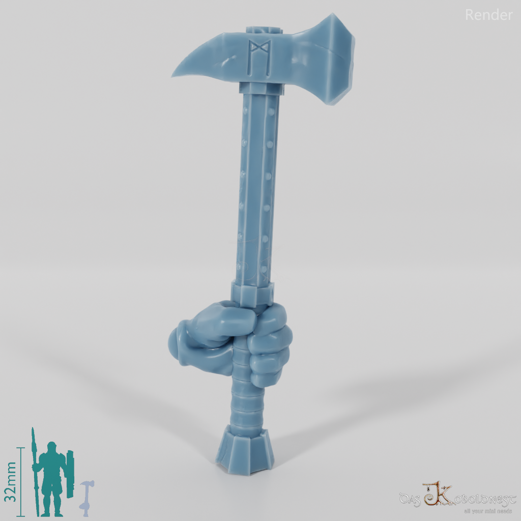 Dwarven hammer A with hand