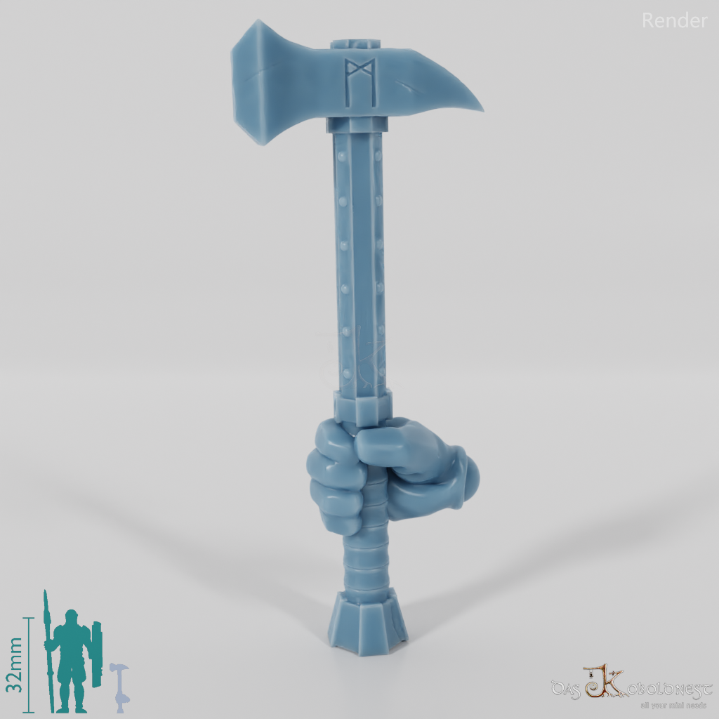 Dwarven hammer A with hand