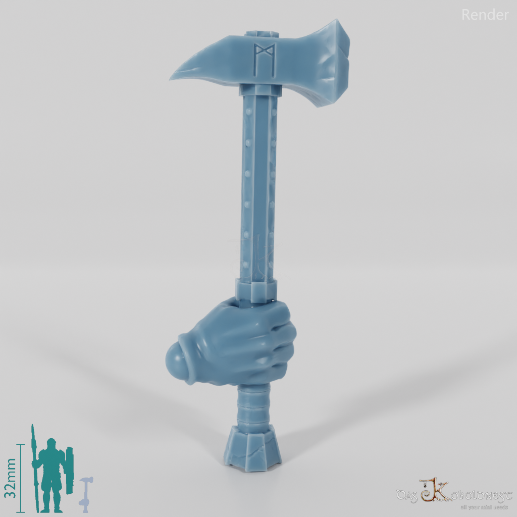 Dwarven hammer A with hand