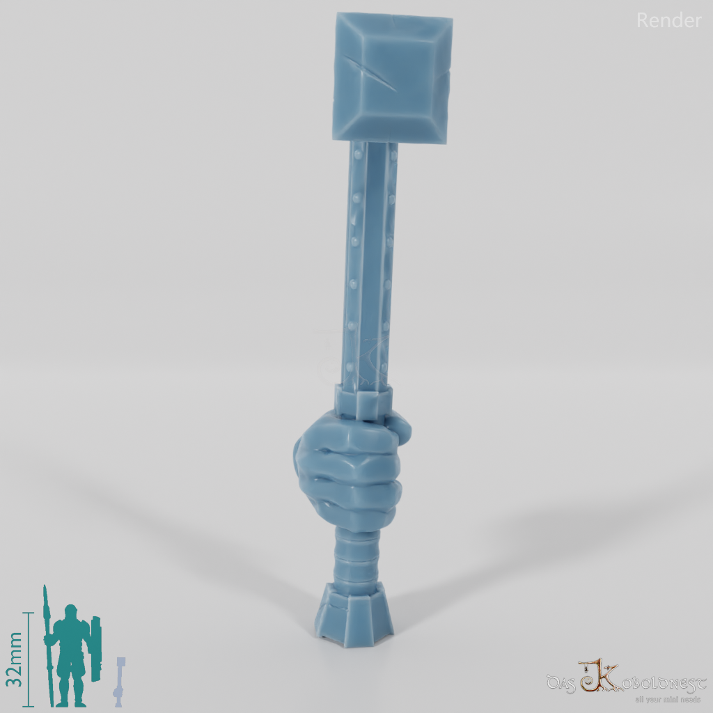 Dwarven hammer A with hand