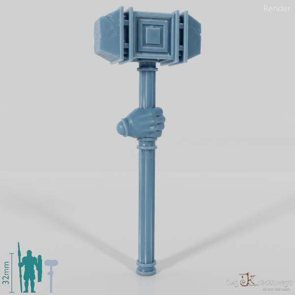 Zwergischer Kriegshammer mit Hand