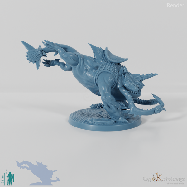 Shark dog 03 with saddle