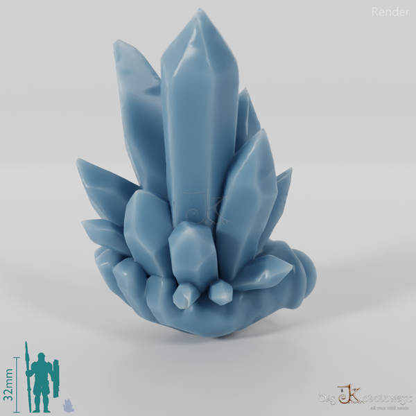 Dwarven crystal formation in hand