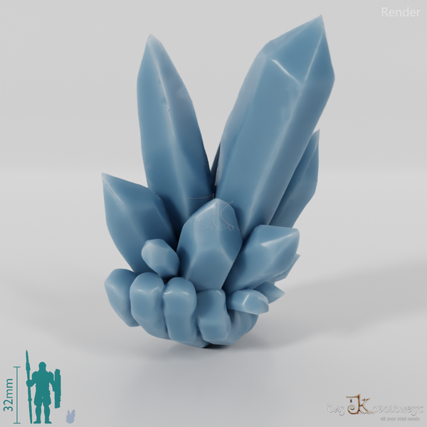 Dwarven crystal formation in hand