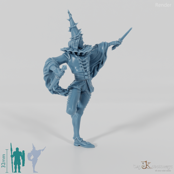 Harlekin mit Wurfmessern 02