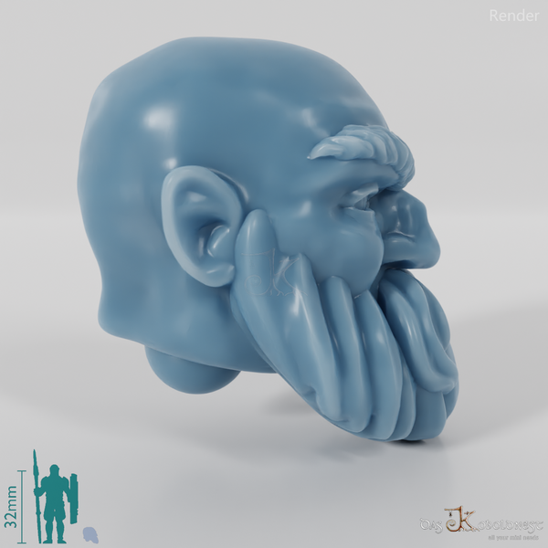 Dwarf Head - Male with bald head and short beard