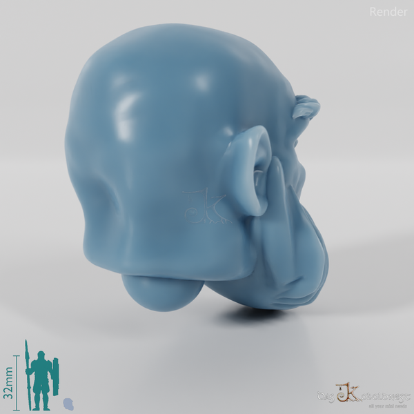 Dwarf Head - Male with bald head and short beard