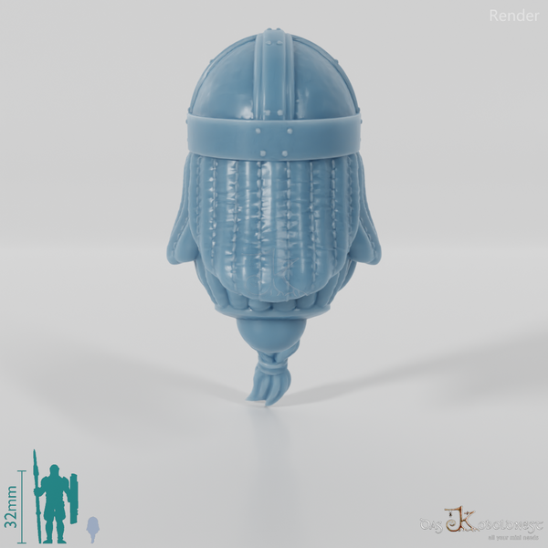 Reitervolk-Kopf - Männlich mit geflochtenem Bart 1