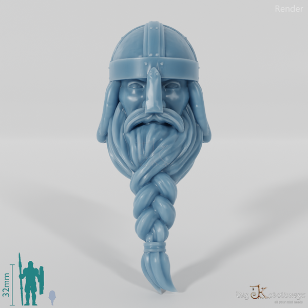 Reitervolk-Kopf - Männlich mit geflochtenem Bart 1