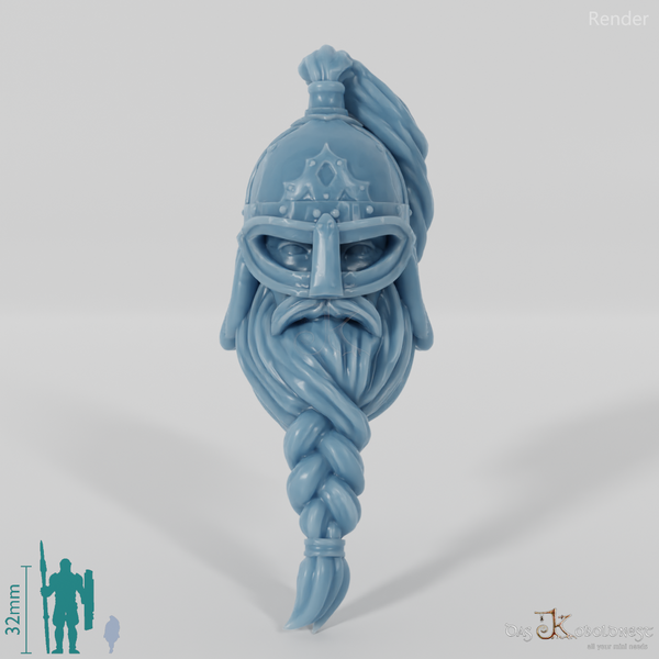 Equestrian people head - male with braided beard 2