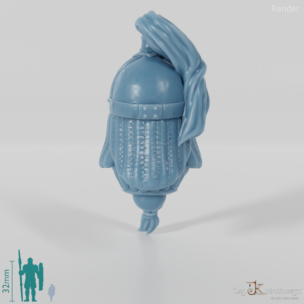 Equestrian people head - male with braided beard 2