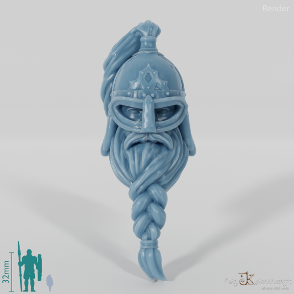 Equestrian people head - male with braided beard 2