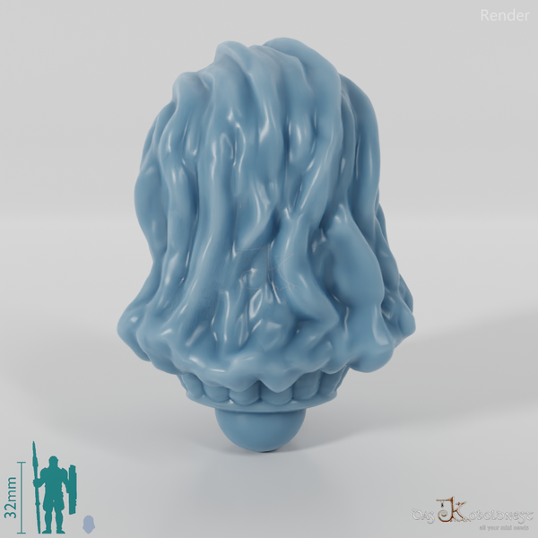 Equestrian people head - Male with open hair and beard