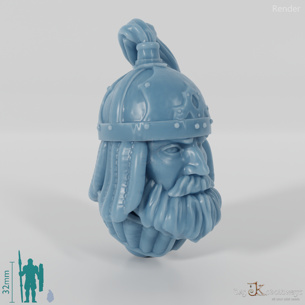 Reitervolk-Kopf - Männlich mit gestutztem Bart 2