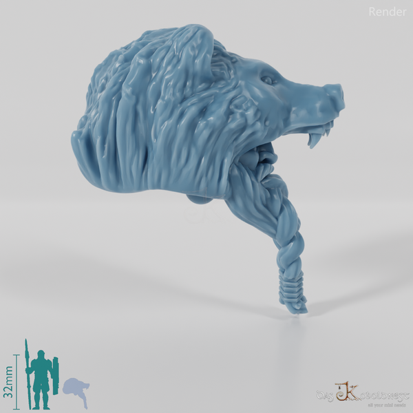 Dwarf Head - Male with bear head and long beard