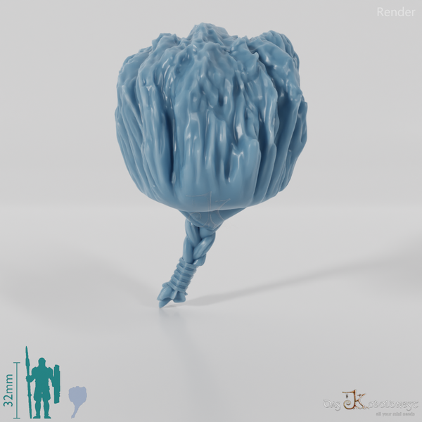 Dwarf Head - Male with bear head and long beard