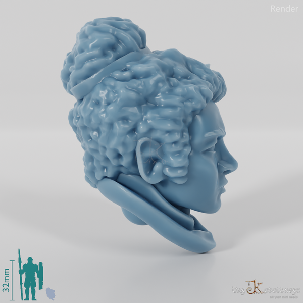 Dwarf Head - Female with frizzy hair