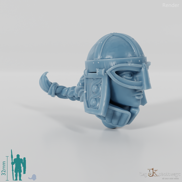 Equestrian people head - female with helmet 3