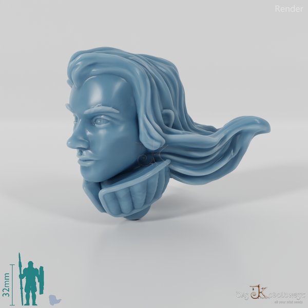 Equestrian Folk Head - Female with loose hair