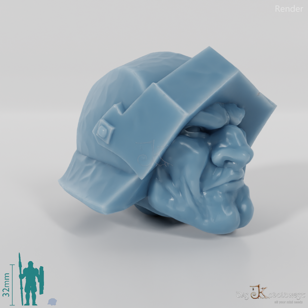 Half-orc head with open helmet