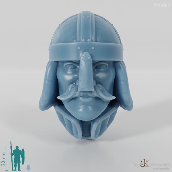 Rider people head - male with mustache 2