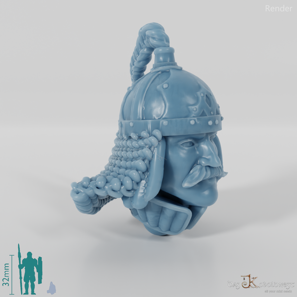 Rider Folk Head - Male with Mustache 3