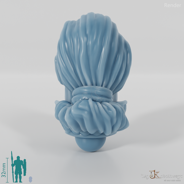 Equestrian Folk Head - Male with mustache and ponytail