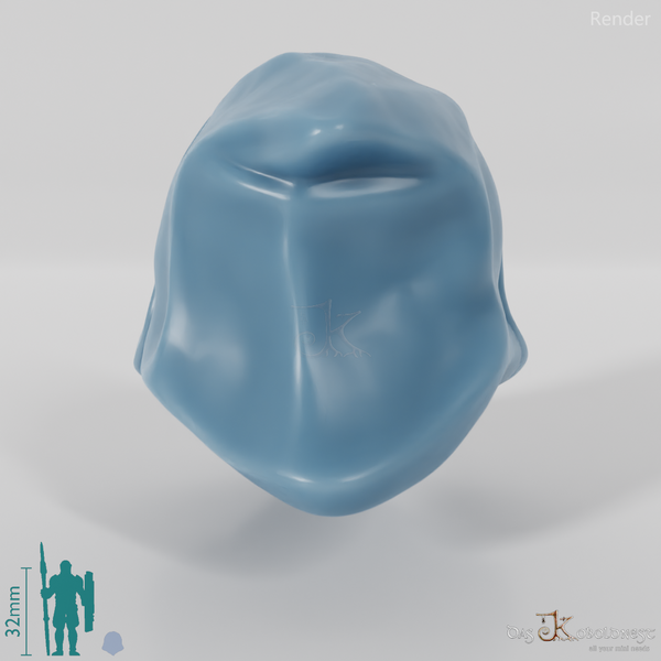 Dwarf Head - Male with hood and short beard