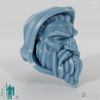 Dwarf Head - Male with hood and short beard