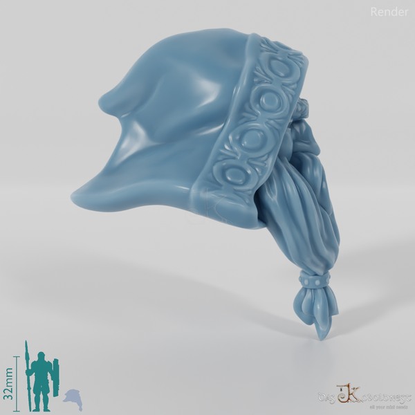 Dwarf Head - Male with decorated hood and long beard