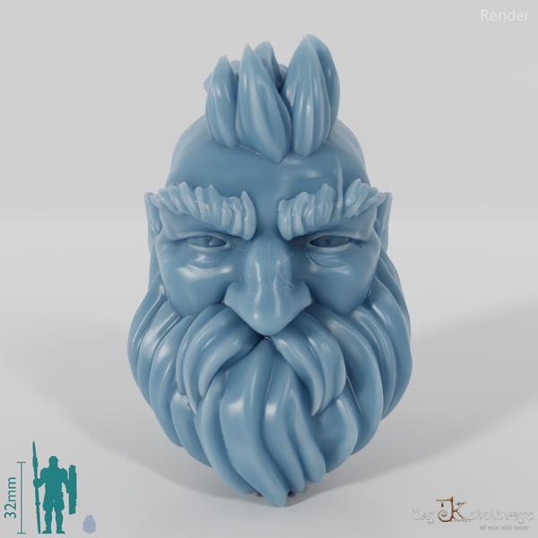 Dwarf Head - Male with a short beard