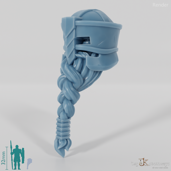 Dwarf Head - Male with glasses helmet and long beard