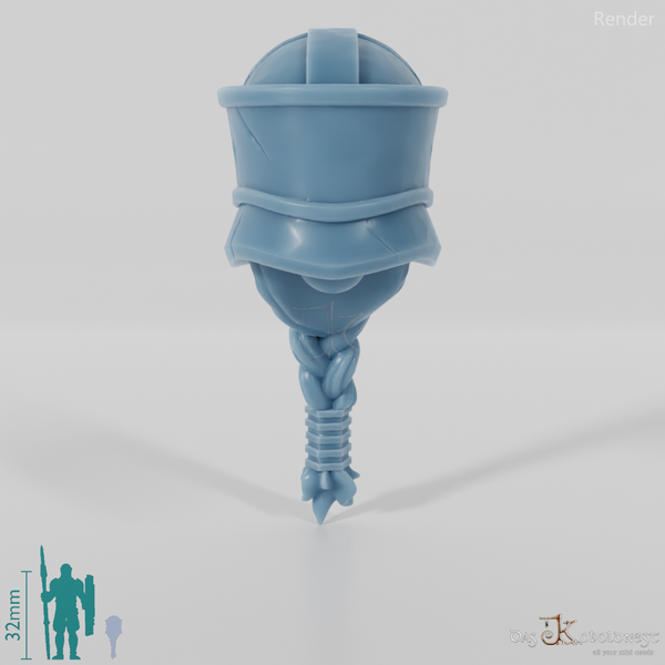 Dwarf Head - Male with glasses helmet and long beard