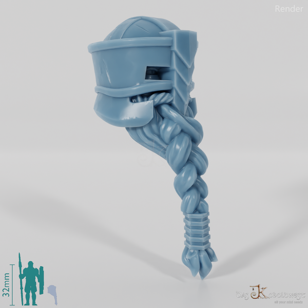 Dwarf Head - Male with glasses helmet and long beard