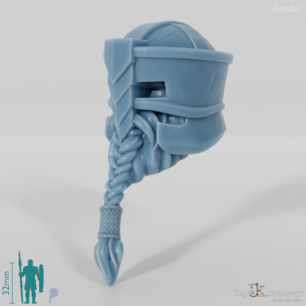 Dwarf Head - Male with glasses helmet and short beard