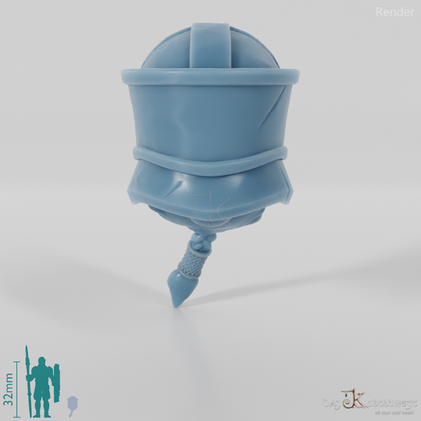 Dwarf Head - Male with glasses helmet and short beard