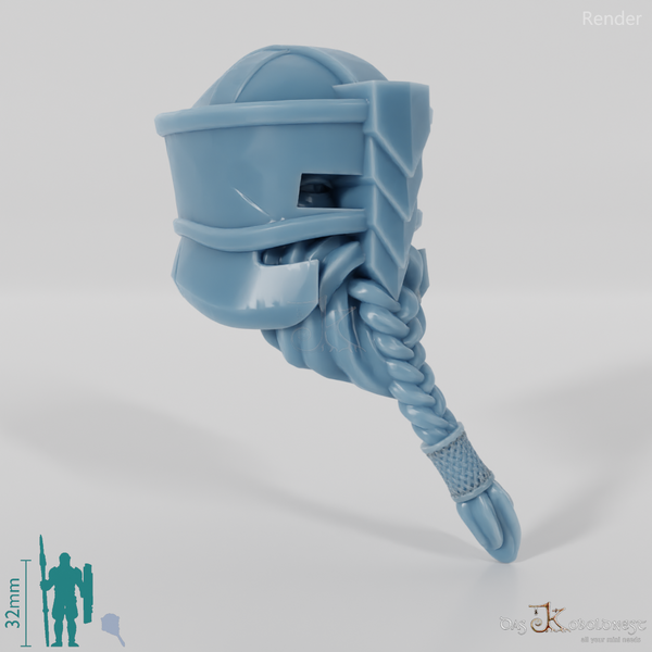 Dwarf Head - Male with glasses helmet and short beard