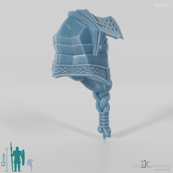 Dwarf Head - Male with visor helmet and beard