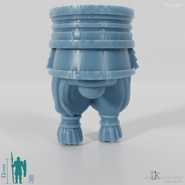 Dwarf Head - Male with pot helmet and long beard