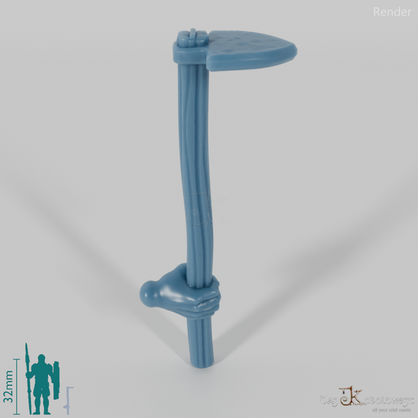 Halbling-Hacke mit Hand