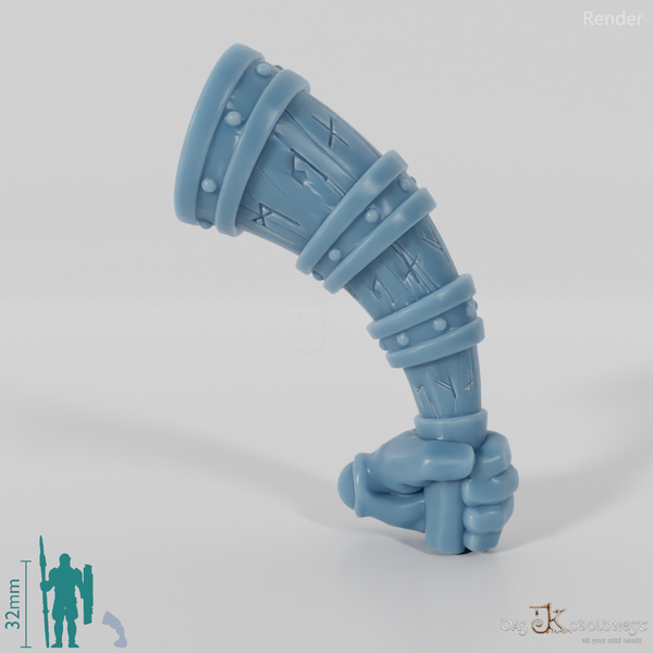Dwarven bugle with hand