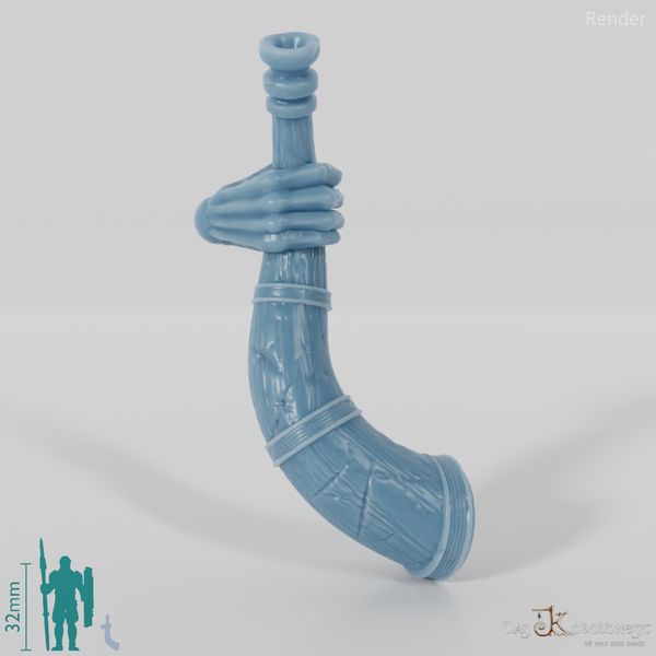 Ghost bugle with hand