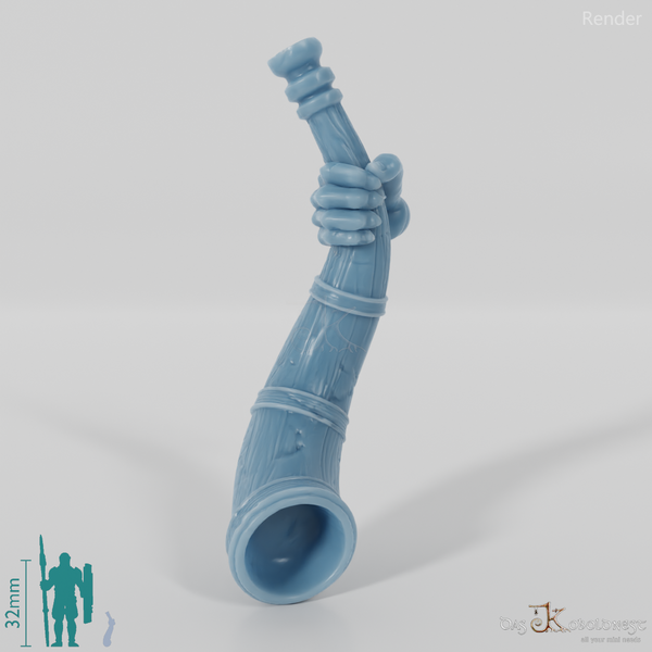 Ghost bugle with hand